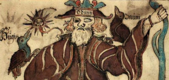 Odinn, Huginn, and Muninn